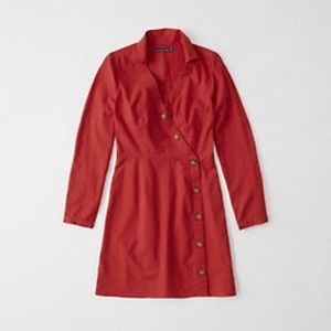 NWT Red Button Down Shirt Dress - Abercrombie S